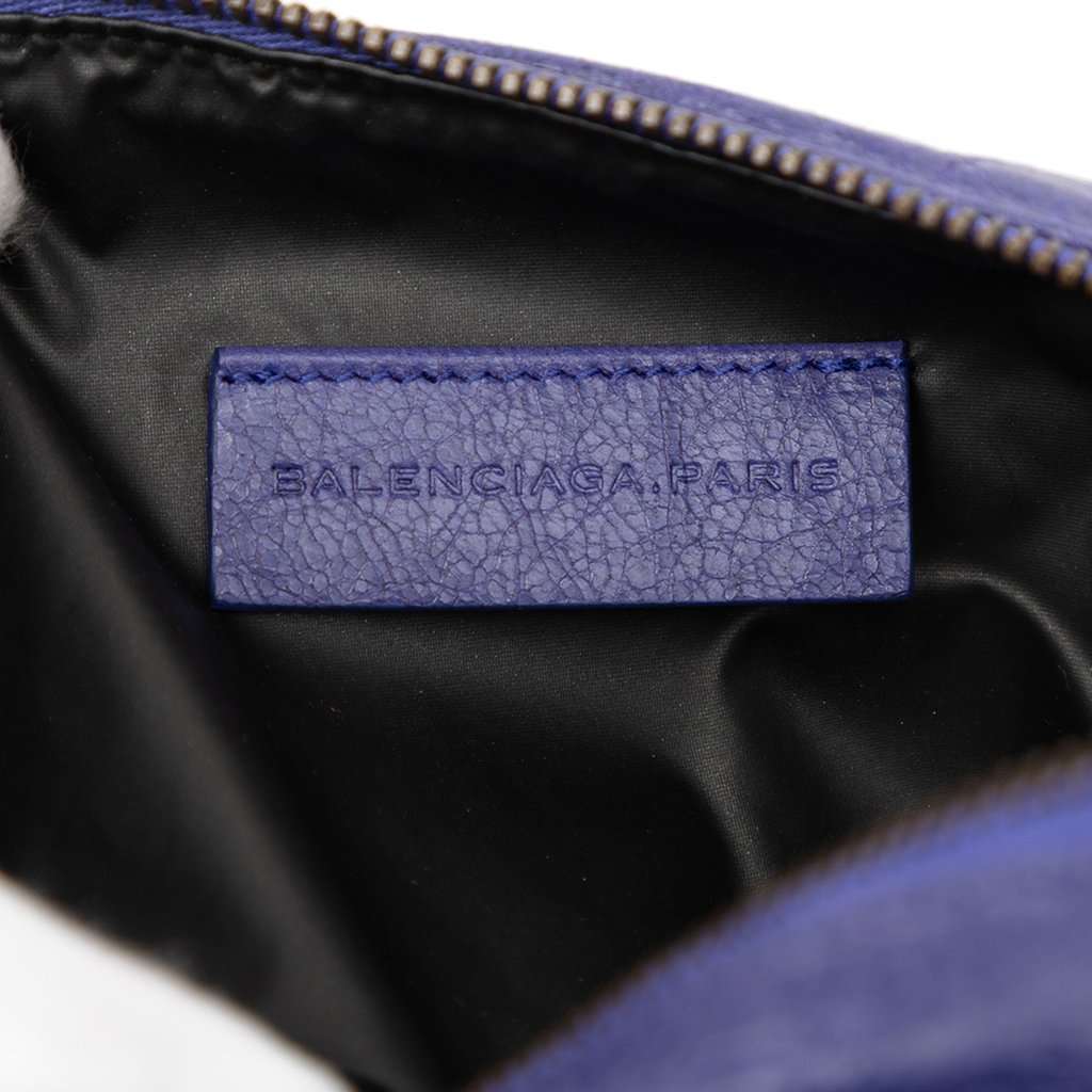Balenciaga Lambskin Motocross Classic Pencil Case M Purple Leather Very good condition - Box View