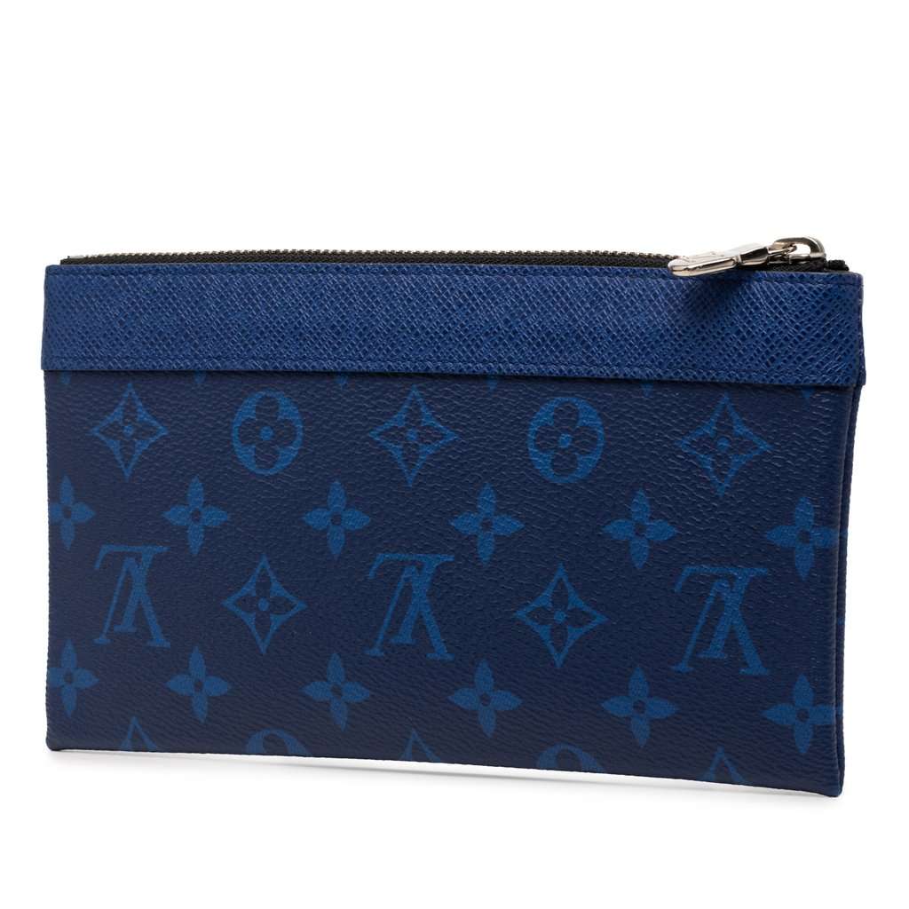 Louis Vuitton Monogram Taigarama Pochette Discovery PM Blue Very good condition - Back View