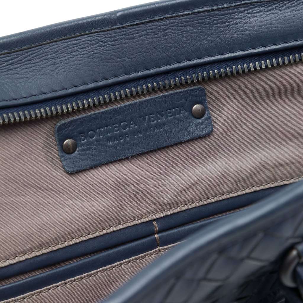 Bottega Veneta Nappa Intrecciato Business Bag Blue Leather Very good - Box View
