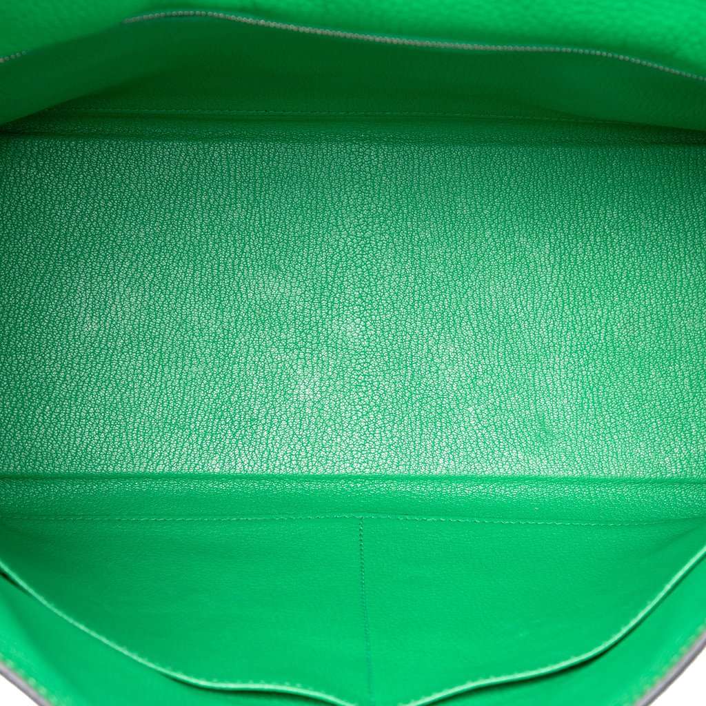Hermès Clemence Kelly II Retourne 35 Green Leather Very good - Model View