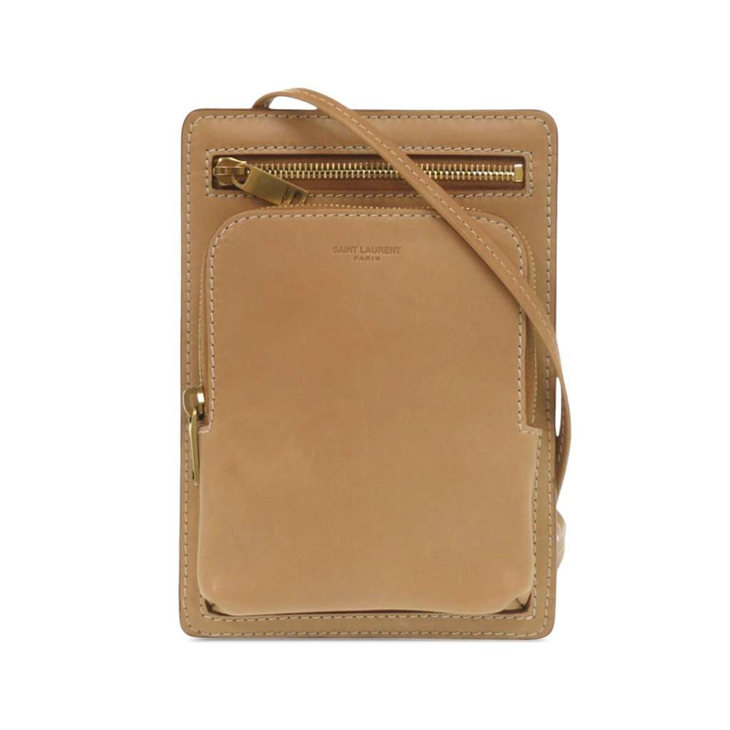 Saint Laurent Smooth Calfskin Crossbody Beige Leather Very good condition - Front View