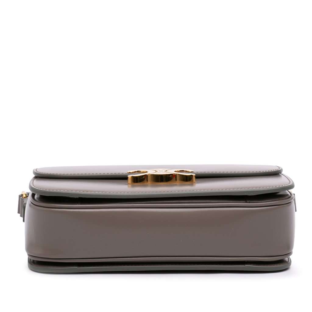 Celine Classique Shiny Calfskin Triomphe Crossbody Brown Leather Very good condition - Inside View