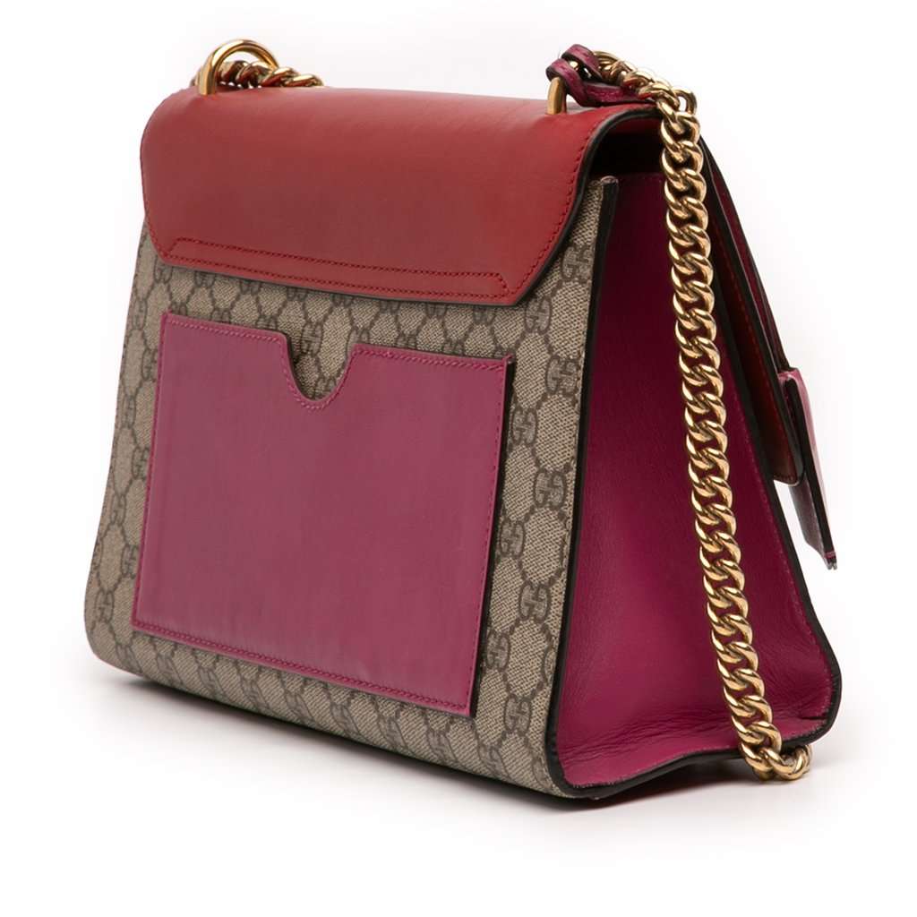 Gucci Medium GG Supreme Padlock Shoulder Bag Beige Very good condition - Back View