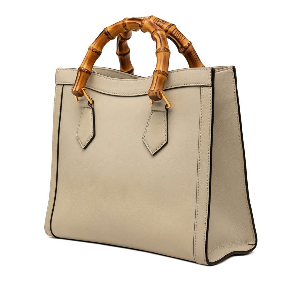 Gucci Small Calfskin Bamboo Diana Satchel Brown Leather Very good - Back View