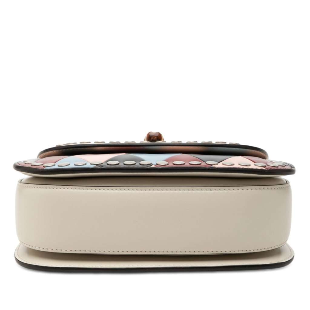 Gucci Small Calfskin Lovelight Bamboo Top Handle Bag MultiColor Leather Very good - Inside View