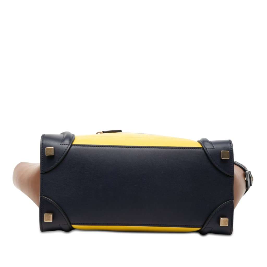 Celine Micro Tricolor Leather Luggage Tote Yellow Leather Very good condition - Inside View