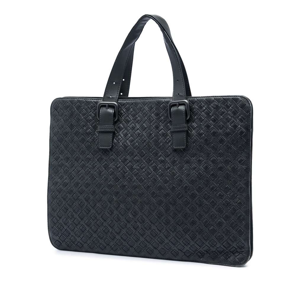 Bottega Veneta Nappa Intrecciato Stitched Briefcase MultiColor Leather Very good - Back View