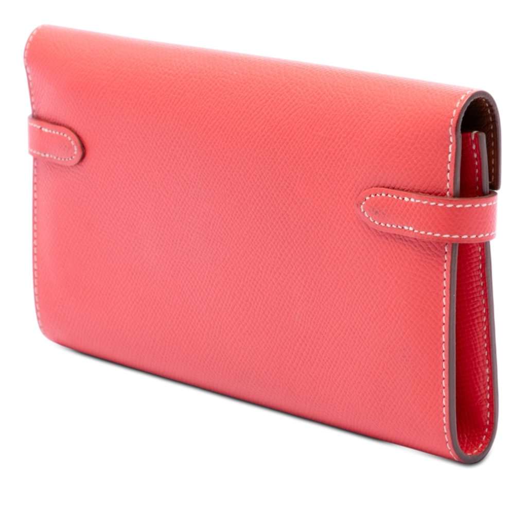 Hermès Epsom Kelly Longue Wallet Pink Leather Very good condition - Back View