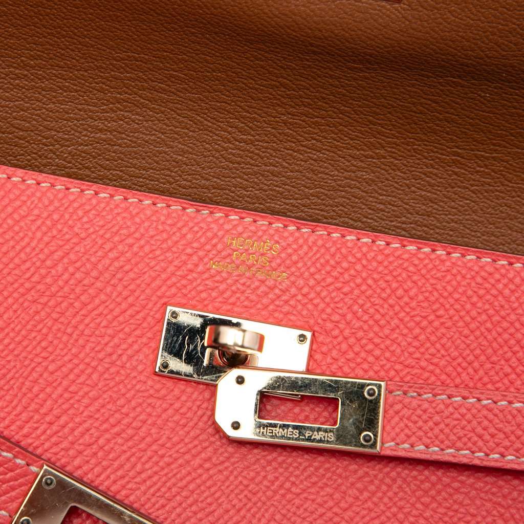 Hermès Epsom Kelly Longue Wallet Pink Leather Very good condition - Box View