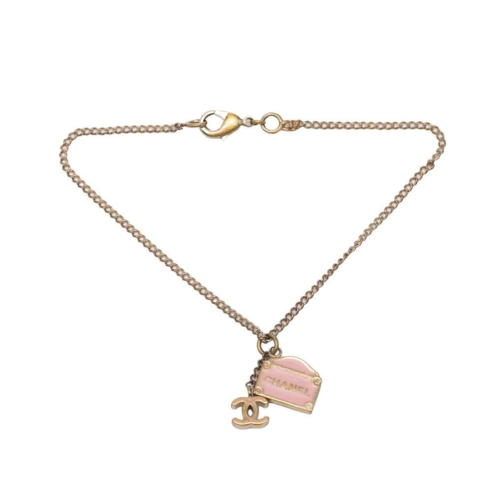 Chanel CC Gold Plated and Enamel 31 Rue Cambon Charm Bracelet Gold Metal Very good condition - Front View