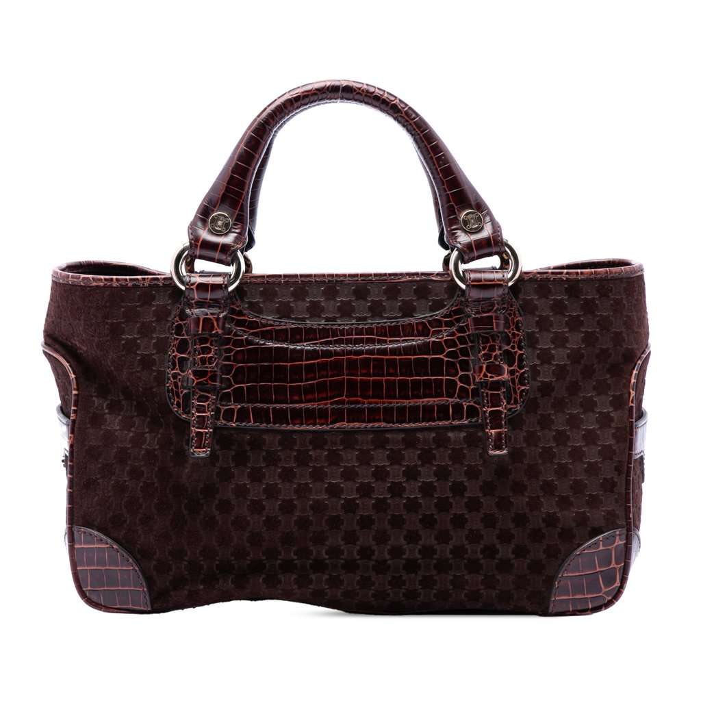 Celine Macadam Suede Boogie Handbag Brown Leather Very good condition - Front View