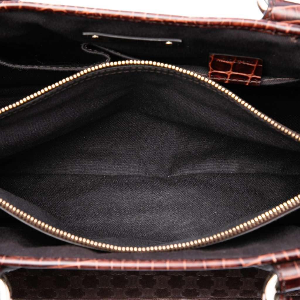 Celine Macadam Suede Boogie Handbag Brown Leather Very good condition - Model View