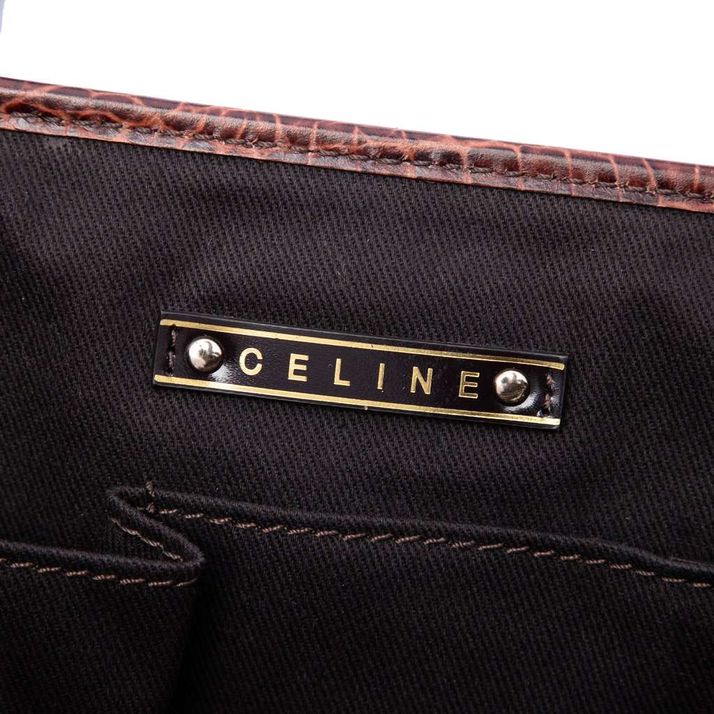 Celine Macadam Suede Boogie Handbag Brown Leather Very good condition - Box View