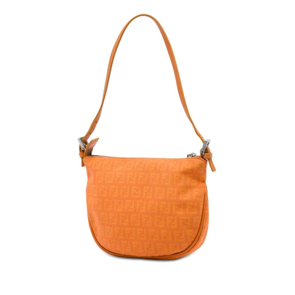 Fendi Zucchino Canvas Hobo Orange Very good - Back View