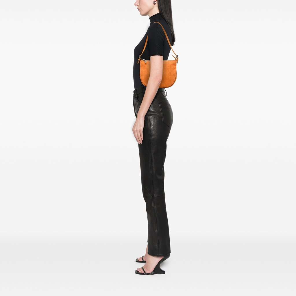 Fendi Zucchino Canvas Hobo Orange Very good - Box View