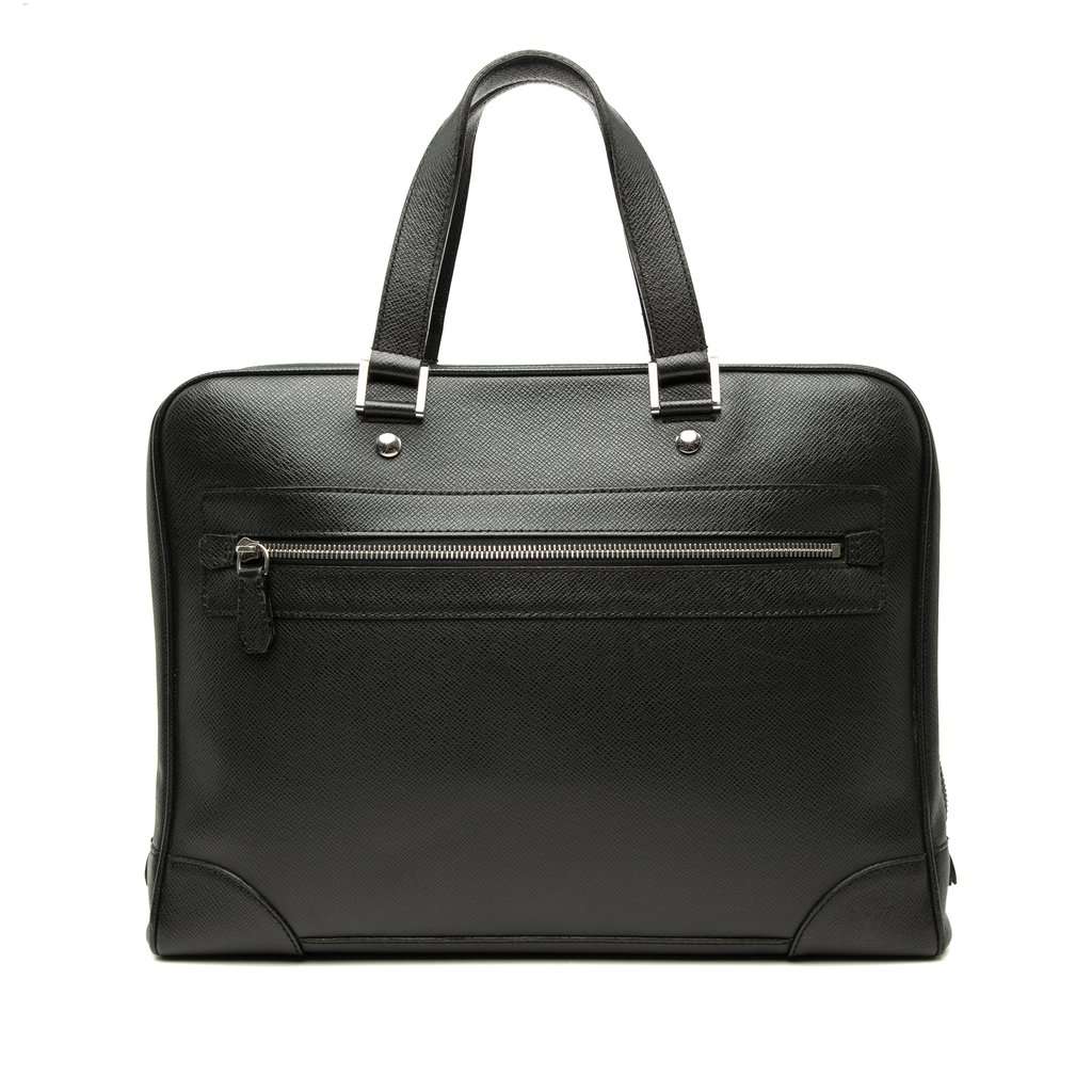 Louis Vuitton Taiga Igor Briefcase Black Leather Very good condition - Front View