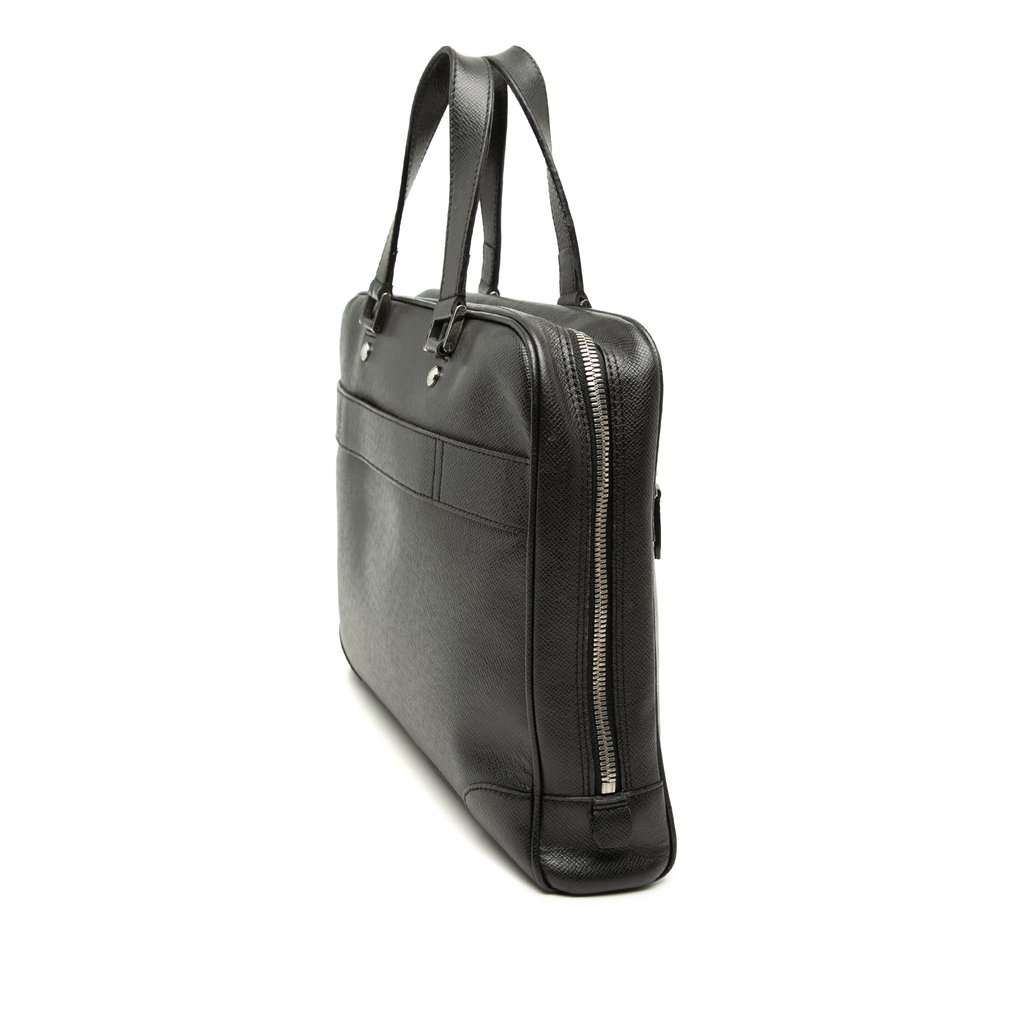 Louis Vuitton Taiga Igor Briefcase Black Leather Very good condition - Back View