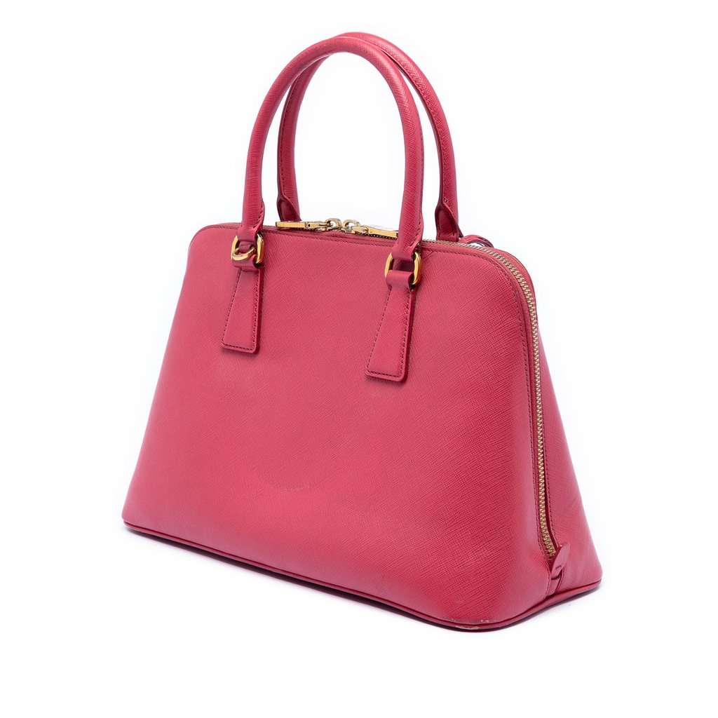 Prada Medium Saffiano Lux Promenade Satchel Pink Leather Very good condition - Back View