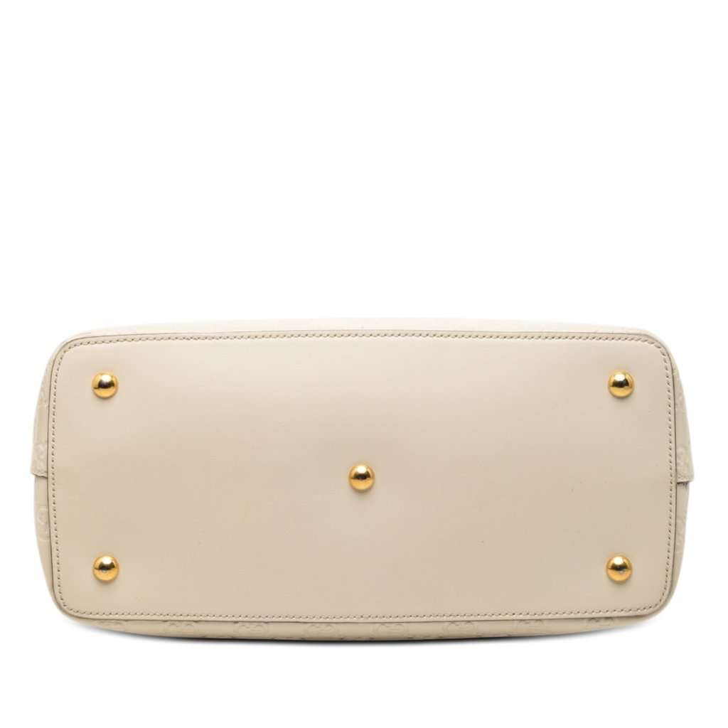 Gucci Guccissima Linea A Fold Over Satchel Brown Leather Good condition - Inside View