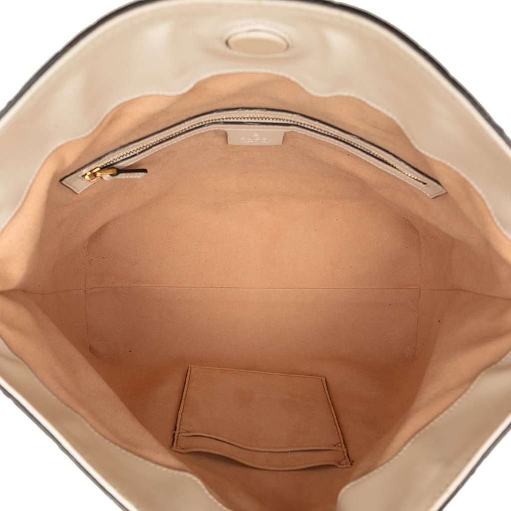 Gucci Guccissima Linea A Fold Over Satchel Brown Leather Good condition - Model View