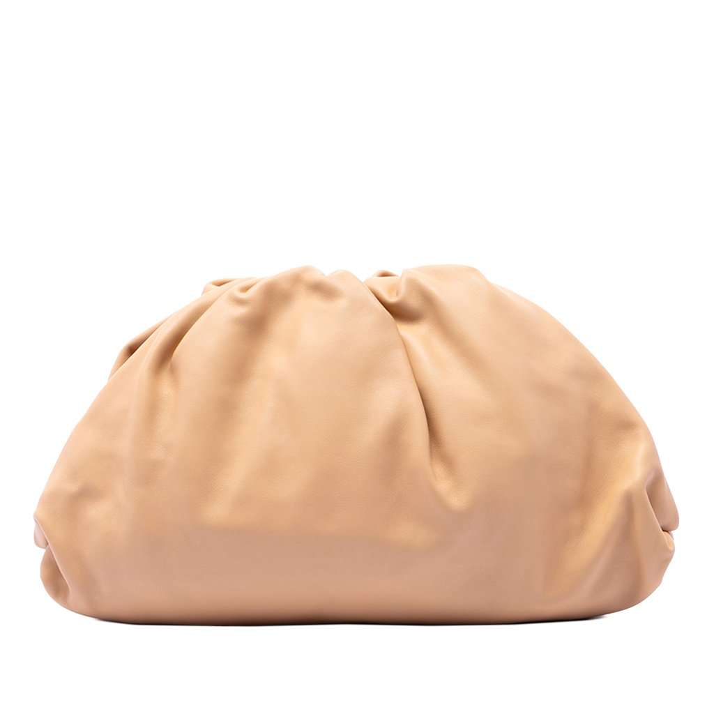 Bottega Veneta Lambskin The Pouch Brown Leather Very good - Front View