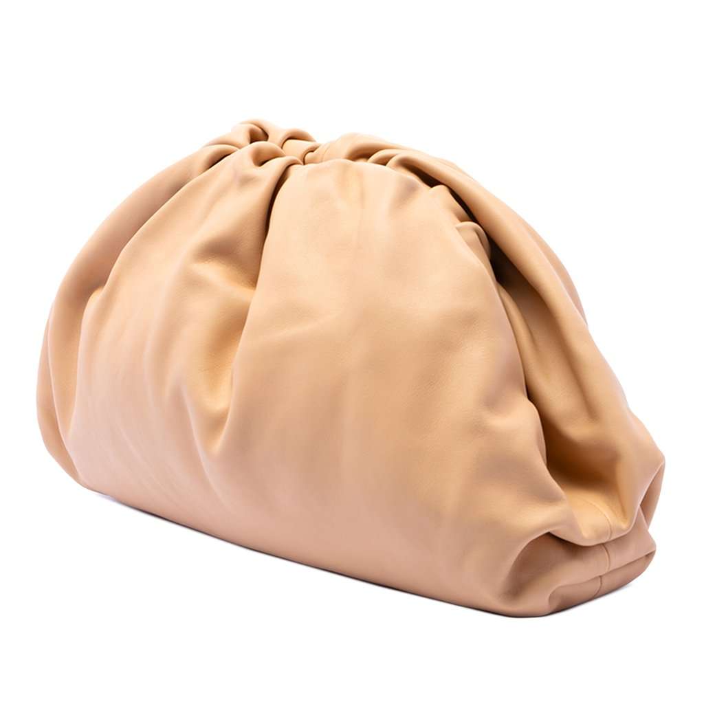 Bottega Veneta Lambskin The Pouch Brown Leather Very good - Back View