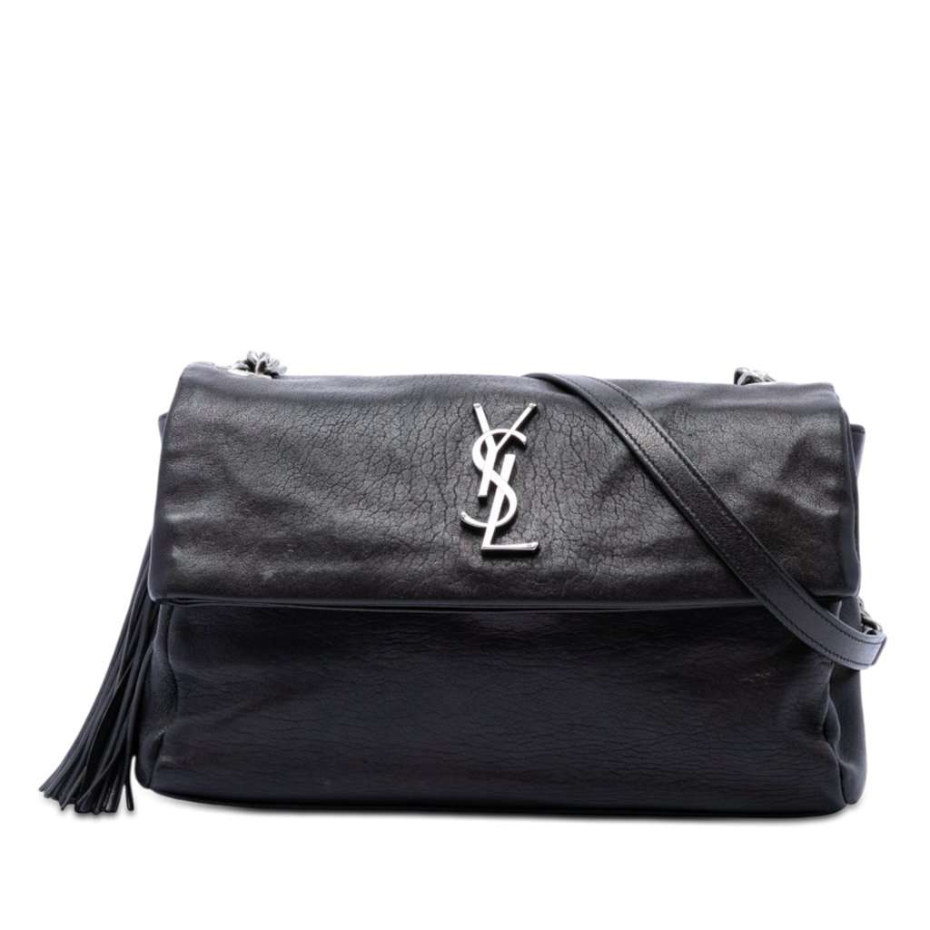 Saint Laurent Medium Sheepskin West Hollywood Crossbody Black Leather Very good - Front View