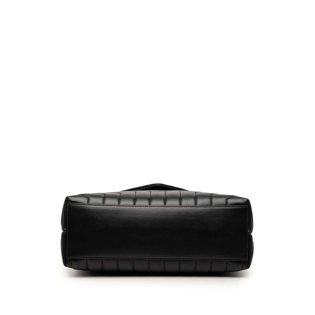 Saint Laurent Medium Matelasse Calfskin Monogram LouLou Shoulder Bag Black Leather Very good condition - Inside View