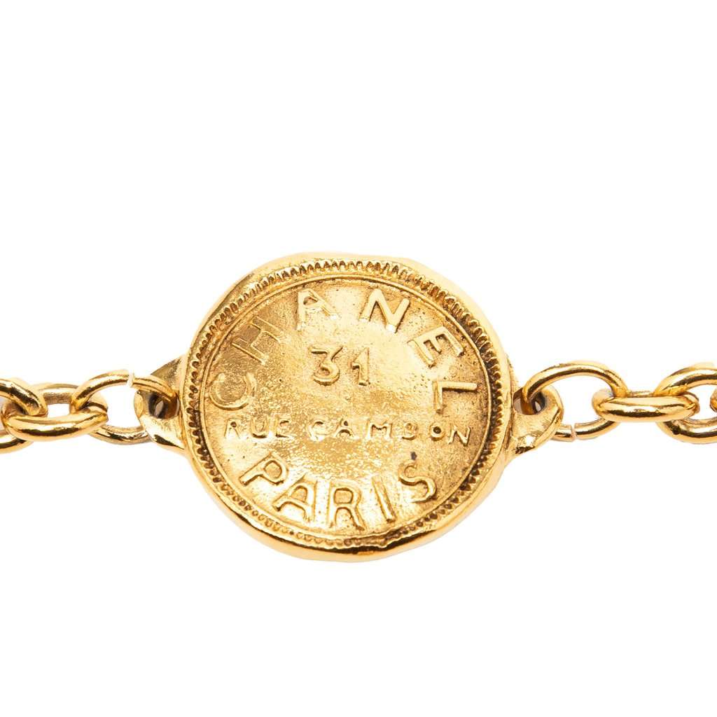Chanel CC Gold Plated 31 Rue Cambon Medallion Chain Belt Gold Metal Very good condition - Inside View
