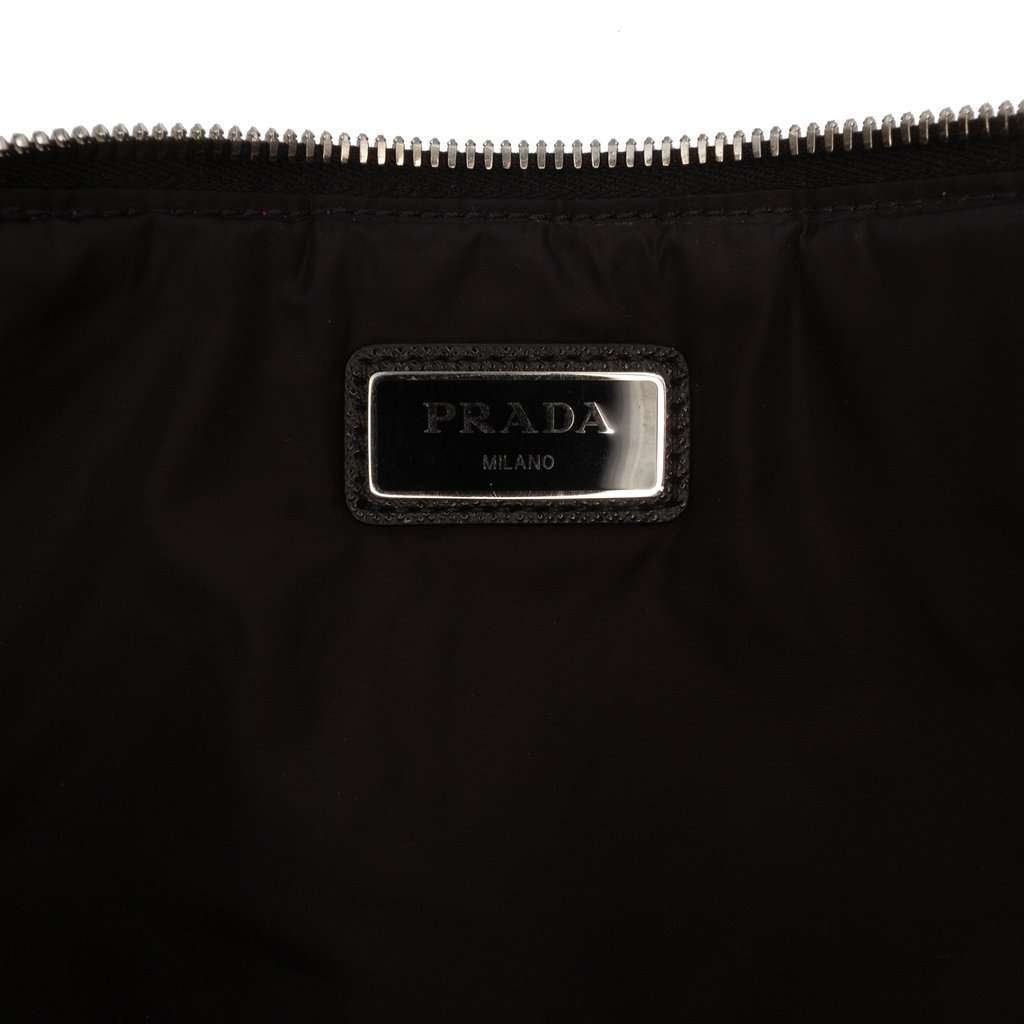 Prada Tessuto Padded Zip Clutch Pink Very good condition - Box View