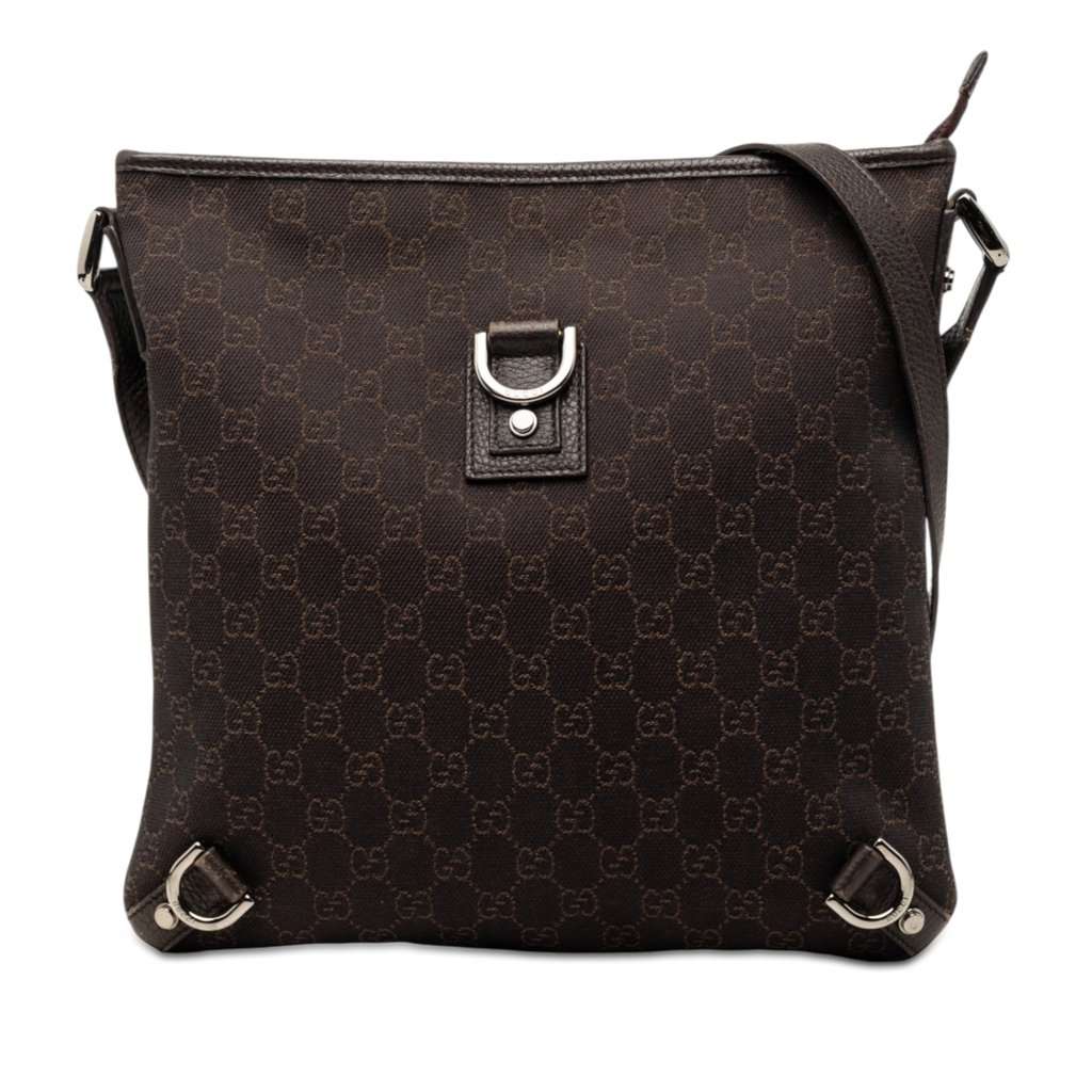 Gucci GG Denim Abbey D Ring Crossbody Brown Very good - Front View