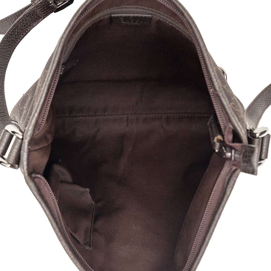 Gucci GG Denim Abbey D Ring Crossbody Brown Very good - Model View