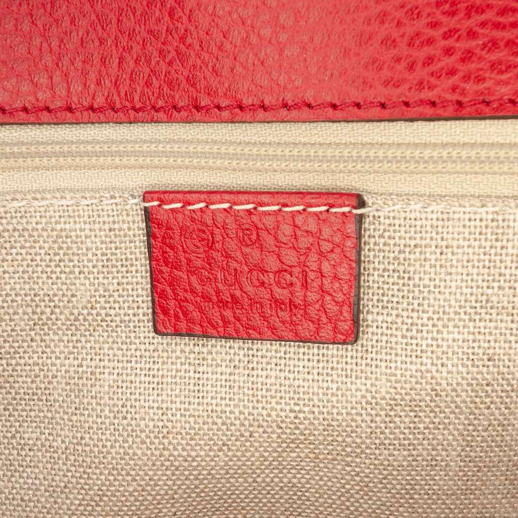 Gucci Medium Dollar Calfskin Interlocking G Crossbody Red Leather Very good condition - Box View