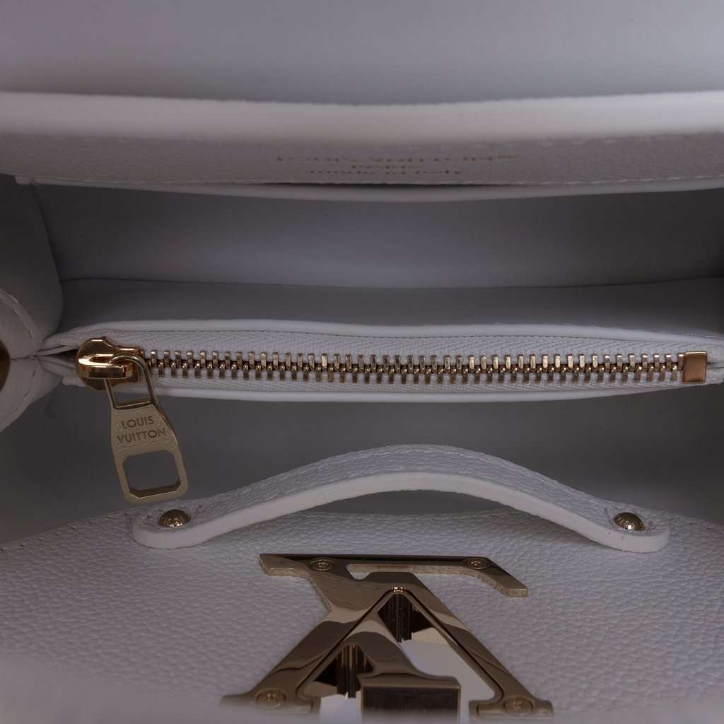 Louis Vuitton Calfskin Floral Embroidered Mini Capucines White Leather Never worn - Model View