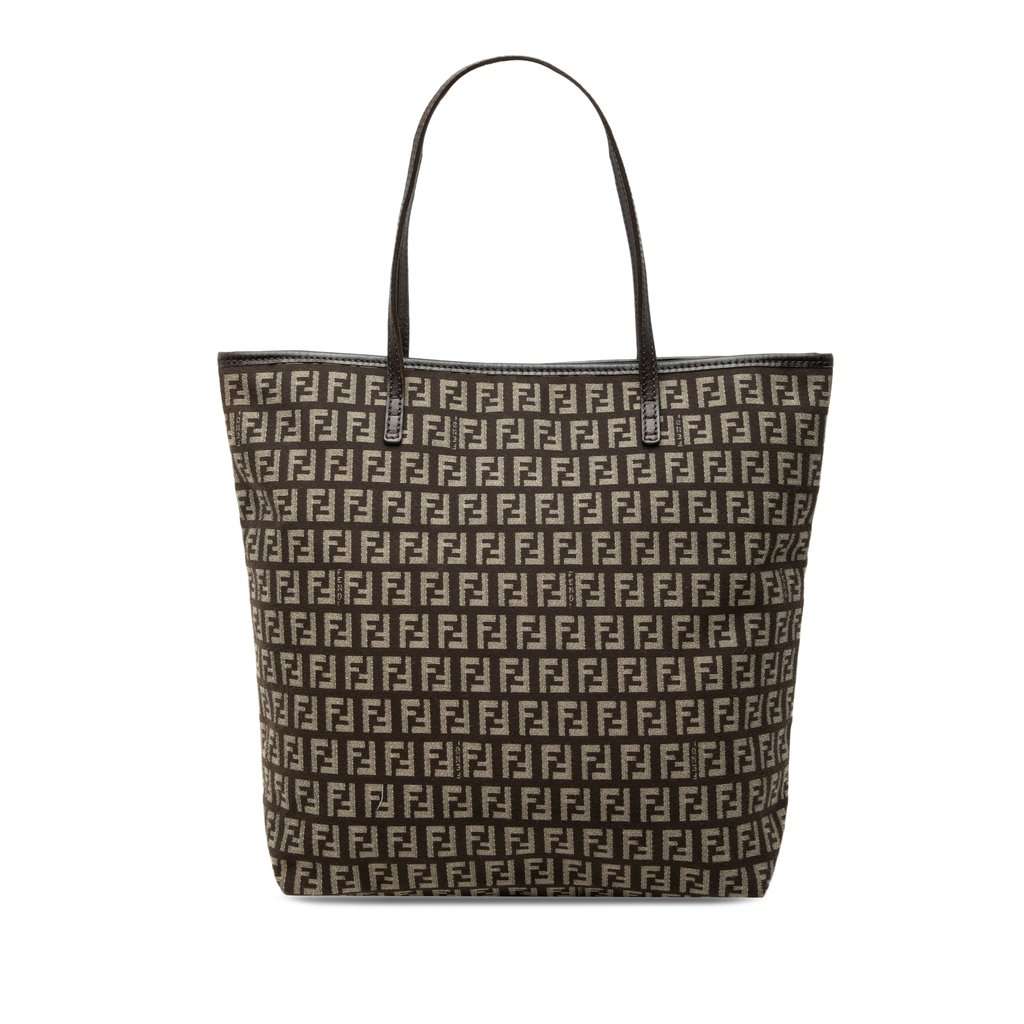 Fendi Zucchino Canvas Tote Brown Very good condition - Front View