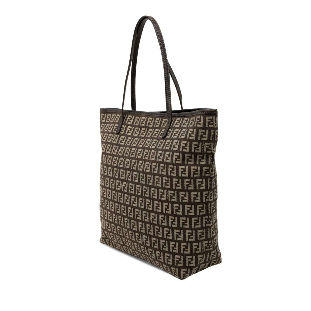 Fendi Zucchino Canvas Tote Brown Very good condition - Back View