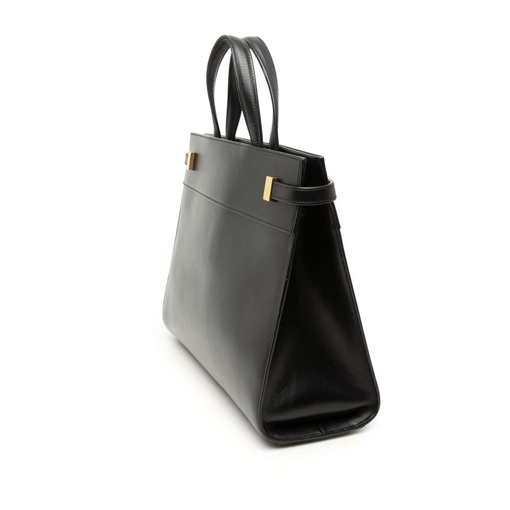 Saint Laurent Medium Smooth Calfskin Manhattan Shopper Tote Black Leather Very good - Back View