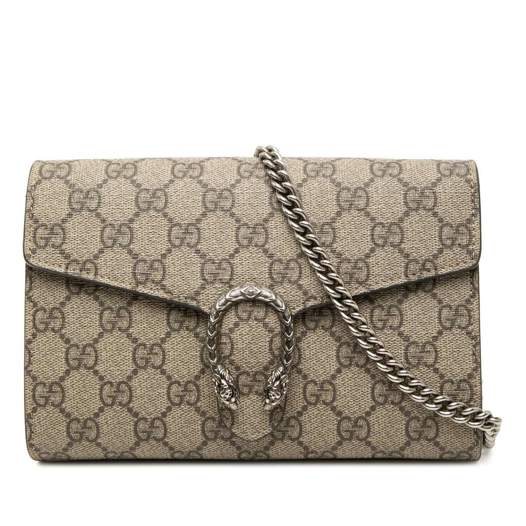 Gucci GG Supreme Dionysus Wallet on Chain Beige Very good condition - Front View