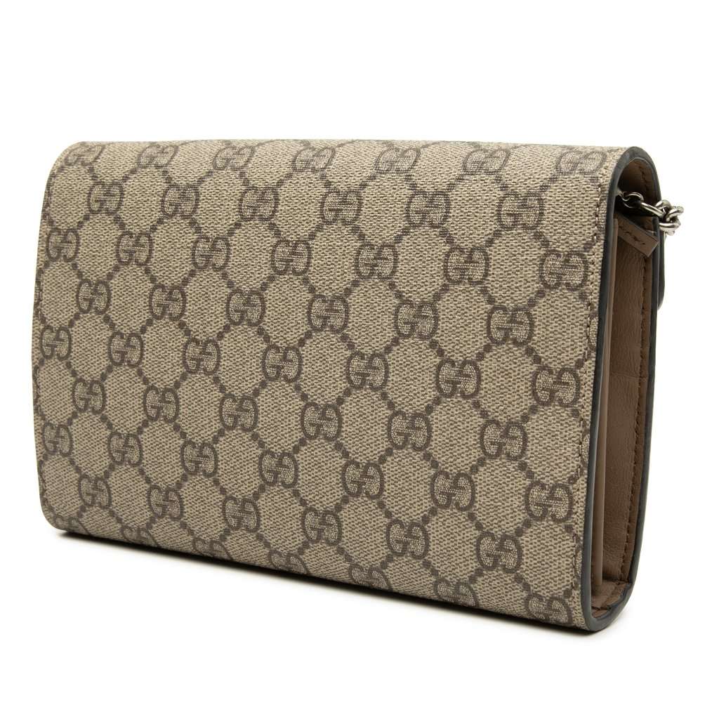 Gucci GG Supreme Dionysus Wallet on Chain Beige Very good condition - Back View