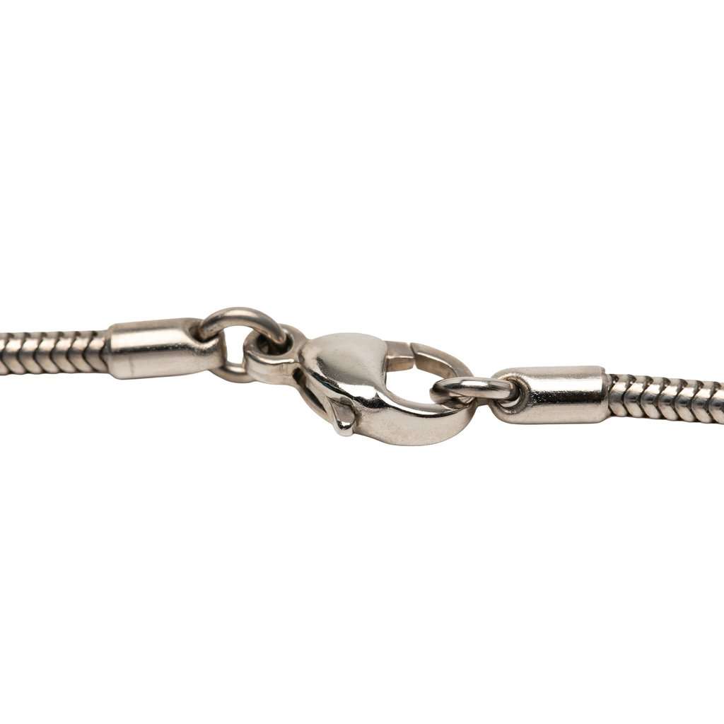 Hermès Palladium Plated Clou de Selle Pendant Necklace Silver Metal Very good condition - Inside View