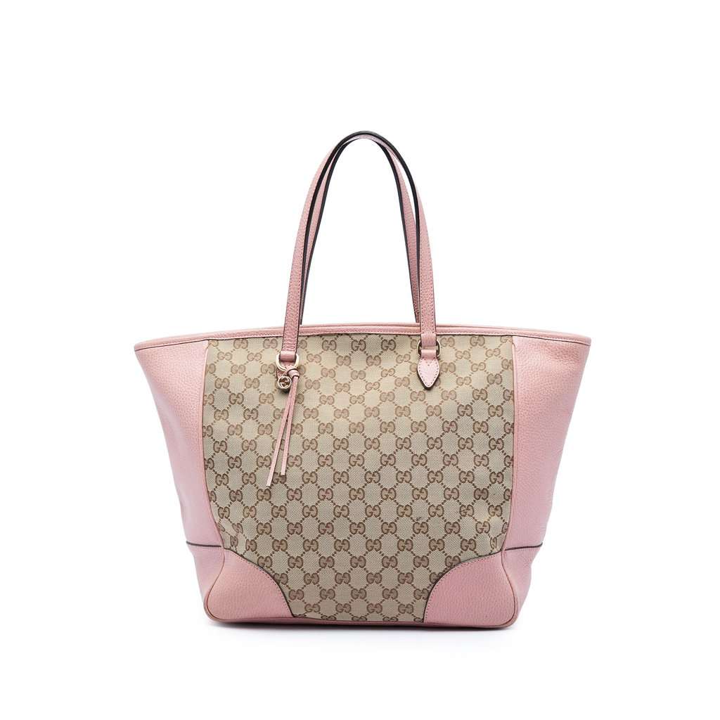 Gucci GG Canvas Bree Zippered Tote Beige Very good - Front View