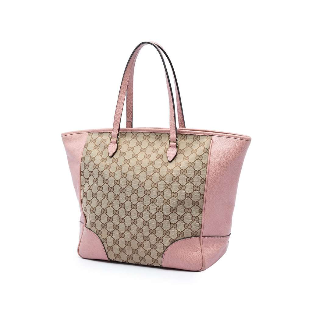 Gucci GG Canvas Bree Zippered Tote Beige Very good - Back View