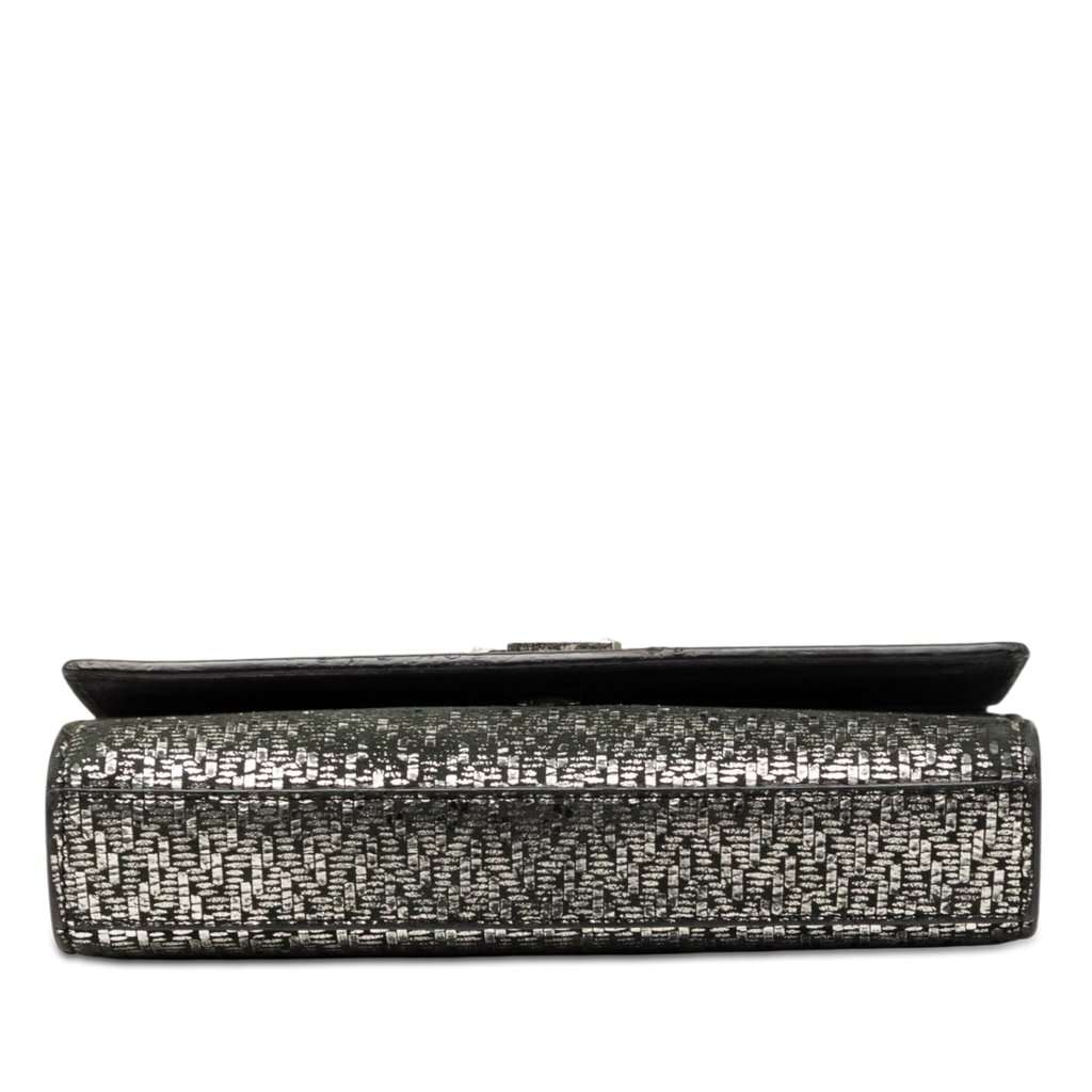 Saint Laurent Small Metallic Chevron Calfskin Monogram Kate Crossbody Silver Leather Very good condition - Inside View