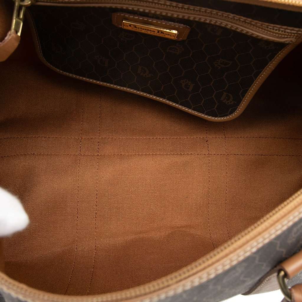 Dior Honeycomb Coated Canvas Boston Bag Black Good - Model View