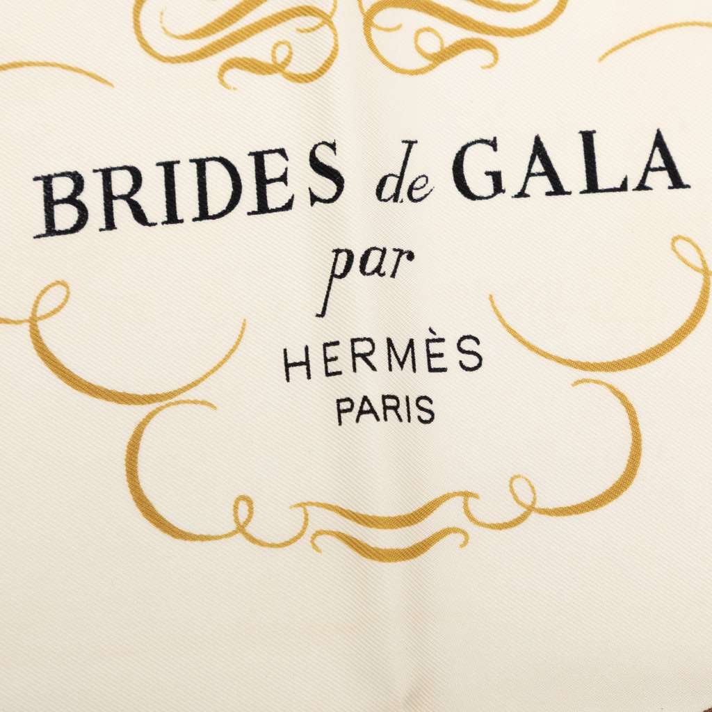 Hermès Brides de Gala Silk Scarf 90 Brown Very good condition - Back View