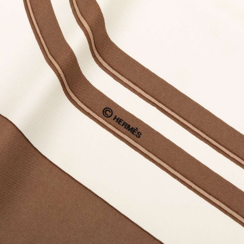 Hermès Brides de Gala Silk Scarf 90 Brown Very good condition - Box View