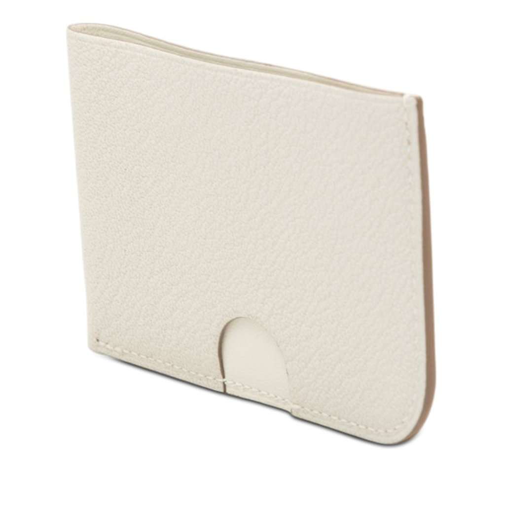 Hermès Chevre Mysore Poisson Card Holder Yellow Leather Very good condition - Back View