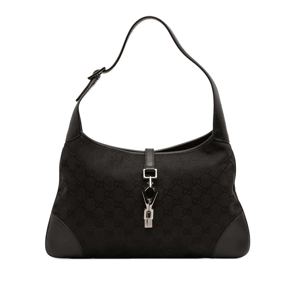 Gucci GG Canvas Jackie Hobo Black Good condition - Front View
