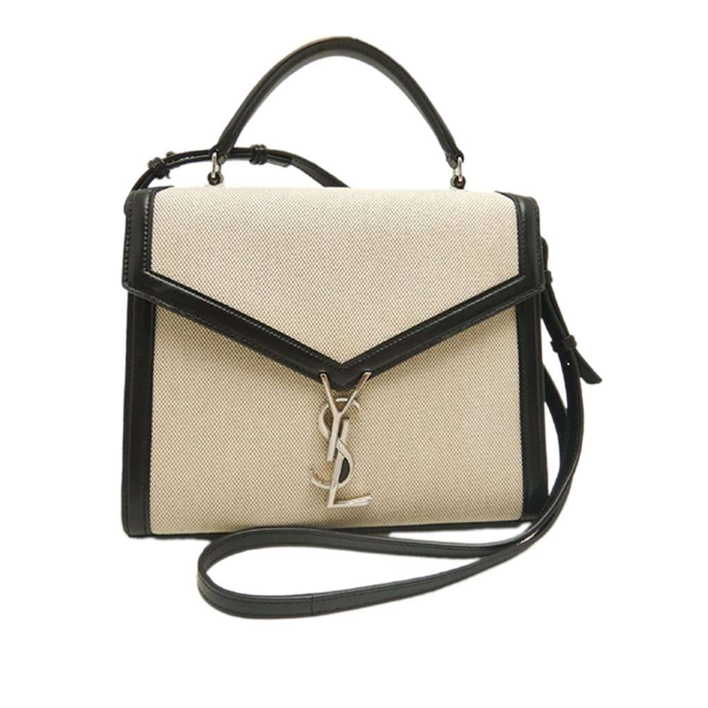 Saint Laurent Medium Canvas Cassandra Top Handle Bag Beige Very good condition - Front View