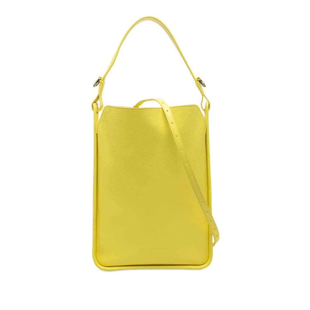 Balenciaga Small Pebbled Calfskin Tool 2.0 North South Tote Yellow Leather Very good condition - Front View